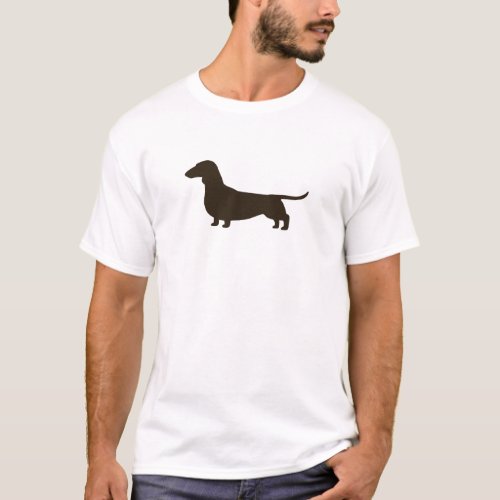 Dachshund Silhouette  Smooth Haired Wiener Dog T_Shirt