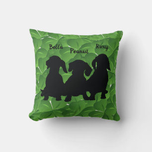 Dachshund Silhouette Throw Pillow
