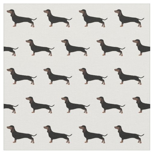 Dachshund Silhouette Tiled Fabric