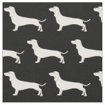 Dachshund Silhouette Tiled Fabric