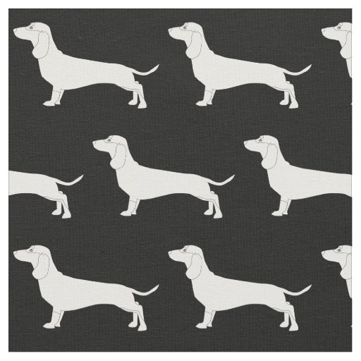 Dachshund Silhouette Tiled Fabric