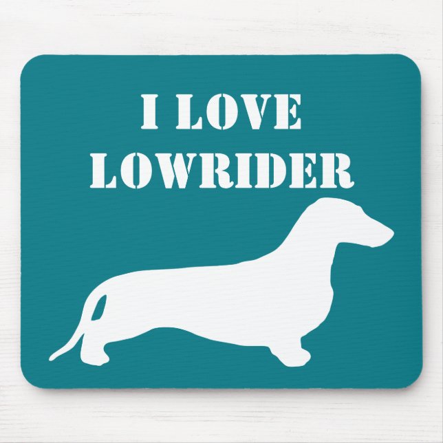 Dachshund silhouette white + your ideas mouse pad (Front)