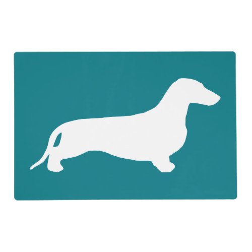 Dachshund silhouette white  your ideas placemat