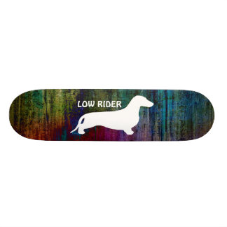 Dachshund silhouette white + your ideas skateboard deck
