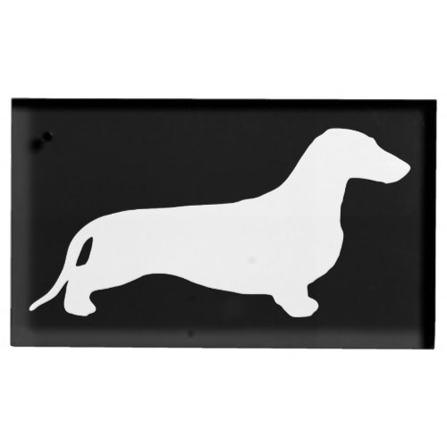 Dachshund silhouette white  your ideas table card holder