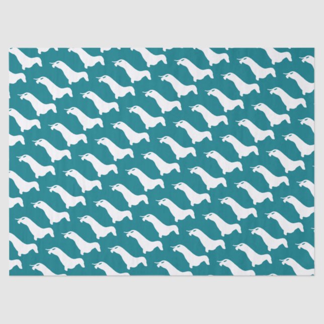 Dachshund silhouette white + your ideas tissue paper (Front)