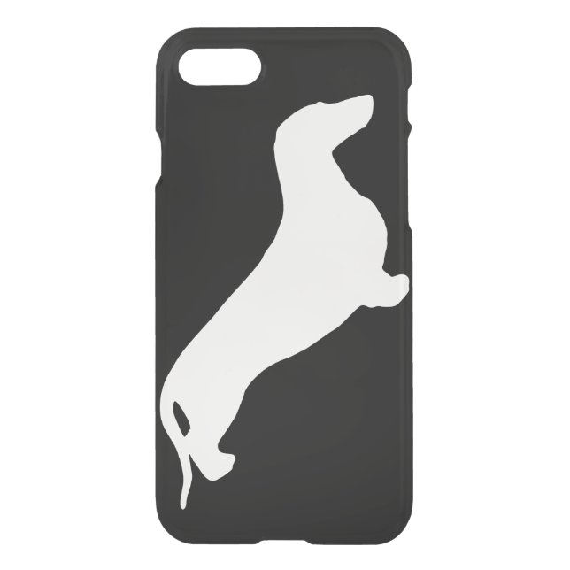 Dachshund silhouette white + your ideas uncommon iPhone case (Back)