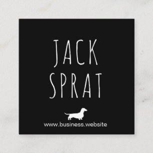 Dachshund Silhouette Wiener Dog Black and White Square Business Card