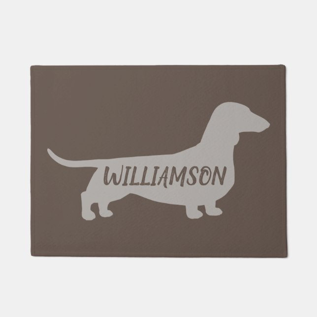 Dachshund Silhouette Wiener Dog Lover's Doxie Doormat (Front)