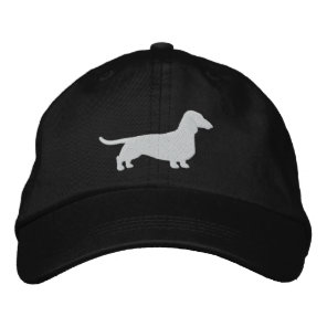 Dachshund Silhouette Wiener Dog Pet Canine Cute Embroidered Baseball Cap