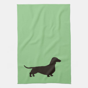 Dachshund Silhouette Wiener Dog Weenie Dog Kitchen Towel