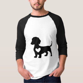Dachshund Silhouette with Heart T-Shirt