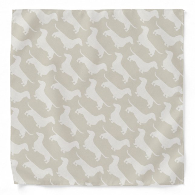Dachshund Silhouettes Pattern Bandana (Front)