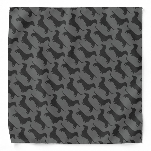 Dachshund Silhouettes Pattern Bandana (Front)