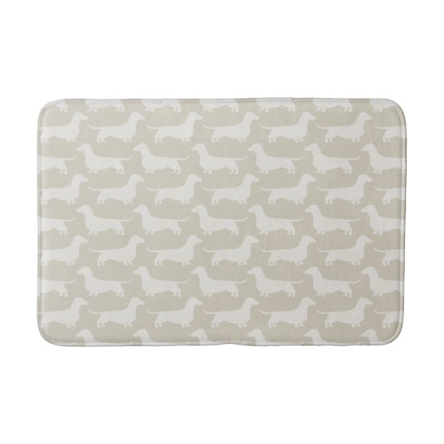 Dachshund Silhouettes Pattern Bathroom Mat (Front)