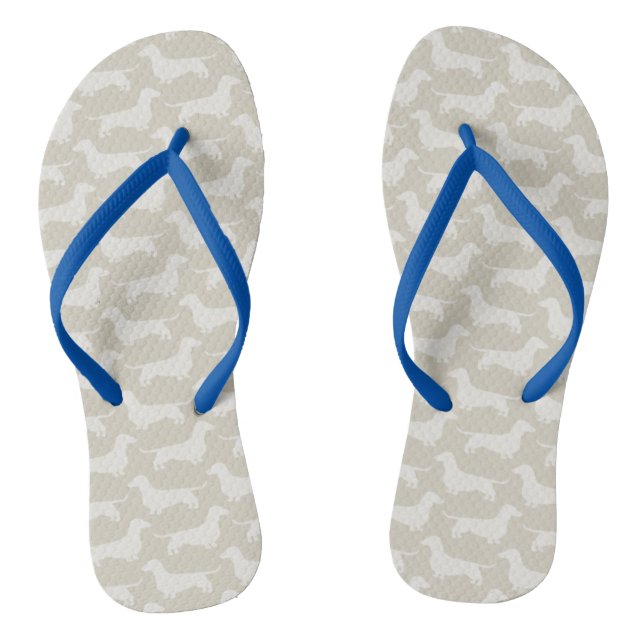 Dachshund Silhouettes Pattern Flip Flops (Footbed)