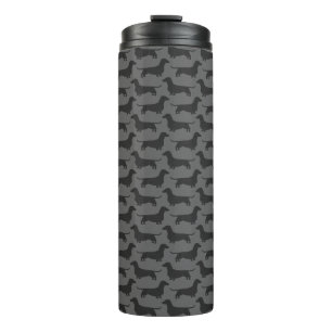 Dachshund Silhouettes Pattern Thermal Tumbler
