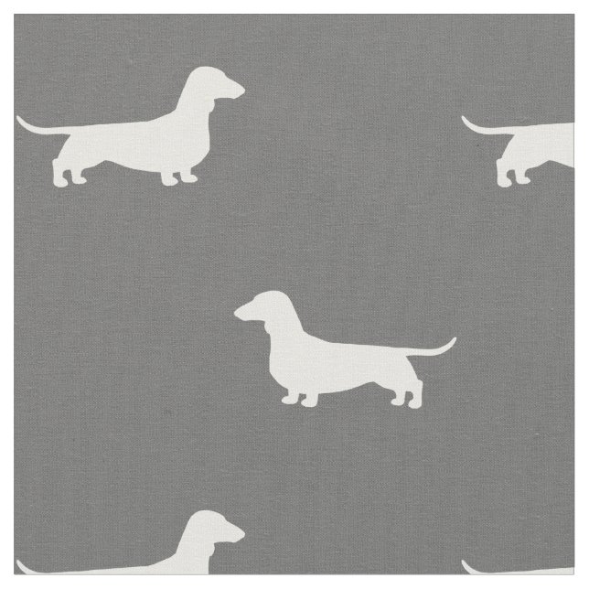 Dachshund Silhouettes Pattern | Wiener Dog Lover's Fabric (Close Up)