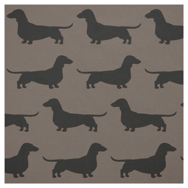 Dachshund Silhouettes Pattern Wiener Dog Lover's Fabric (Swatch)