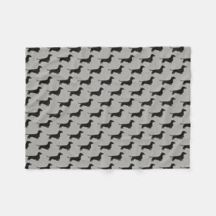 Dachshund Silhouettes Pattern   Wiener Dog Lover's Fleece Blanket