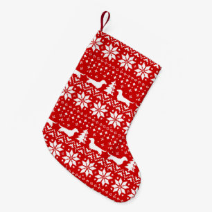Dachshund Silhouettes Pattern Wiener Dogs Cute Small Christmas Stocking