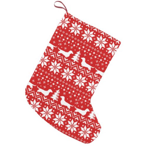 Dachshund Silhouettes Pattern Wiener Dogs Cute Small Christmas Stocking