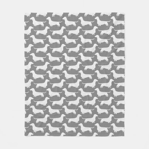 Dachshund Silhouettes Pattern Wiener Dogs Doxies F Fleece Blanket