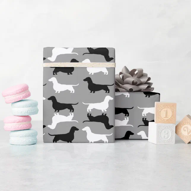 Dachshund Silhouettes Pattern Wiener Dogs Wrapping Paper Zazzle