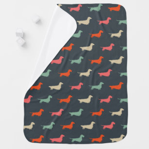 Dachshund Silhouettes Wiener Dog Lover's Baby Blanket