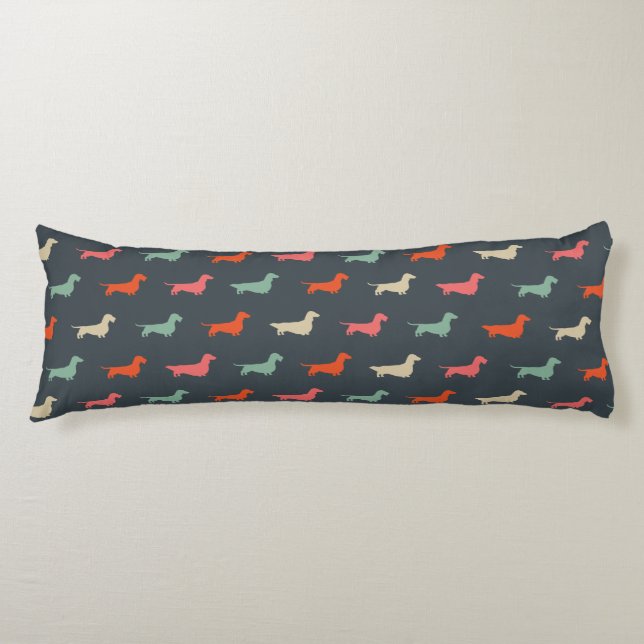 Dachshund Silhouettes Wiener Dog Lover's Body Pillow (Front)