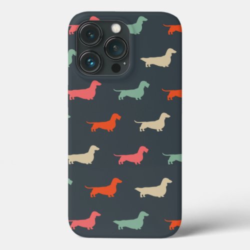 Dachshund Silhouettes Wiener Dog Lovers iPhone 13 Pro Case