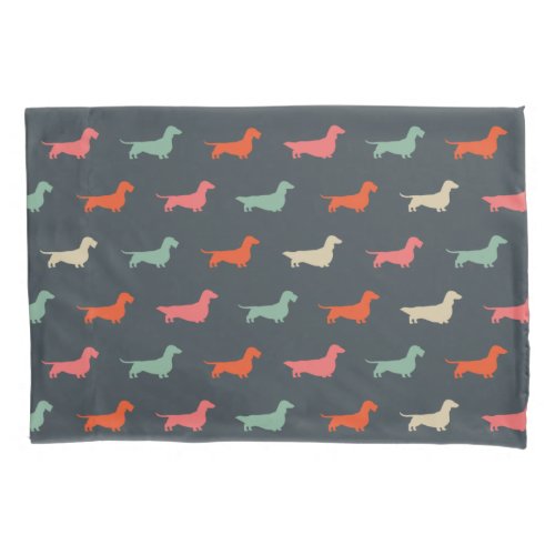 Dachshund Silhouettes Wiener Dog Lovers Pillow Case