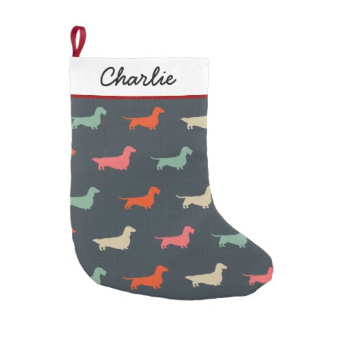 Dachshund Silhouettes Wiener Dog Lovers Small Christmas Stocking
