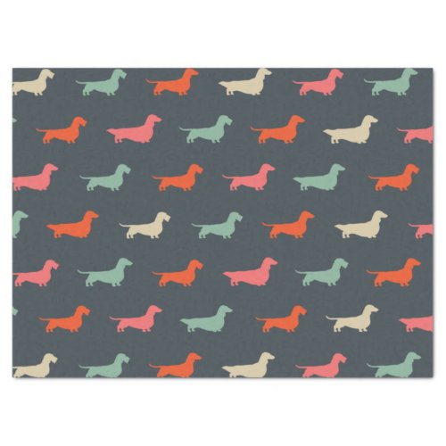 Dachshund Silhouettes Wiener Dog Lovers Tissue Paper