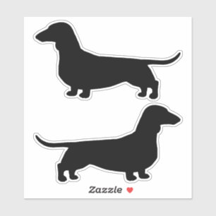 Dachshund Silhouettes Wiener Dog Vinyl Sticker Set