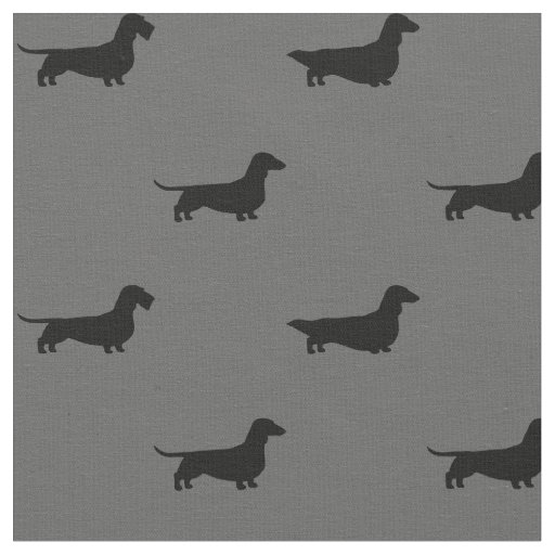 Dachshund Silhouettes | Wiener Dogs Black and Grey Fabric