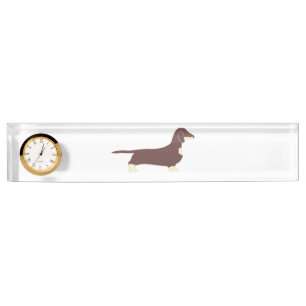 dachshund silo chocolate and cream desk name plate