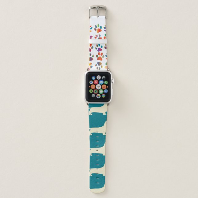 dachshund silo cream apple watch band (Front)