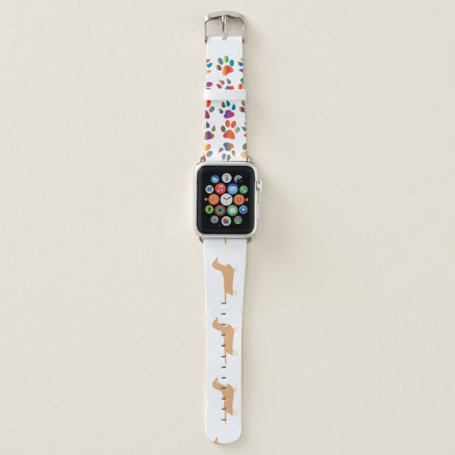 dachshund silo fawn and cream apple watch band (Front)
