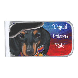 DACHSHUND SILVER FINISH MONEY CLIP