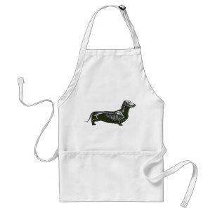 dachshund skeleton adult apron