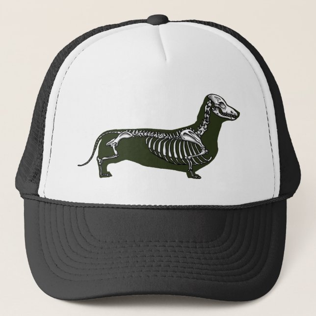 dachshund skeleton trucker hat (Front)