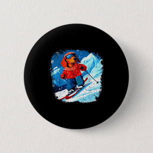 Dachshund ski  button