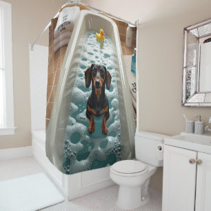 Dachshund Sloppy Sleepy Cute Funny  Shower Curtain