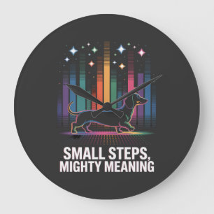 Dachshund Small Steps, Mighty Meaning Large Clock