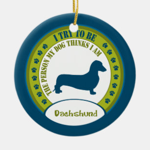 Dachshund [smooth] ceramic ornament