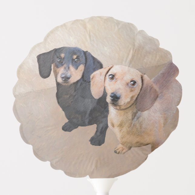 Dachshund (Smooth) Painting - Original Dog Art Balloon (Front)