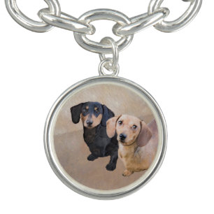 Dachshund (Smooth) Painting - Original Dog Art Bracelet