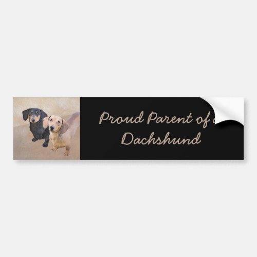 Dachshund Smooth Painting _ Original Dog Art Bumper Sticker