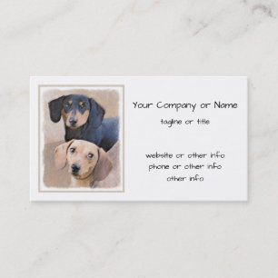 Dachshund (Smooth) Painting - Original Dog Art Business Card